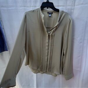Express Women's Beige Pleated Blouse